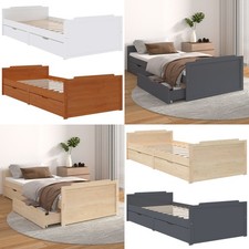 Massivholzbett Schubladen