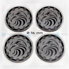 4 x Silikon Nabenkappen Nabenabdeckung Sticker Aufkleber Adler Emblem 56 mm -NEU