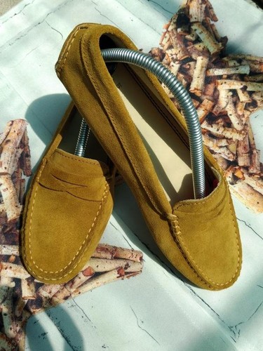 Women loafers mustard - mustard, leather