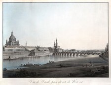 Dresden Gesamtansicht Original Umrissradierung Hammer 1810