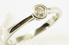 585 Gold Ring Verlobung Gr 52 Brillant 0,10 ct 14 Karat Weissgold Brilliant DGR