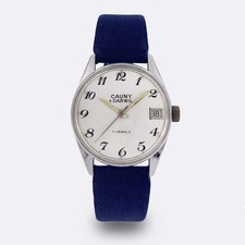CAUNY | by Darwil | Dresswatch | Mid-Size Boy & Lady | Date | Silver Dial | 1960