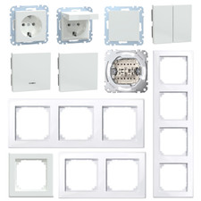 MERTEN System M  AKTIVWEIß Rahmen M-Smart Steckdosen Wippen Abdeckg Schalter