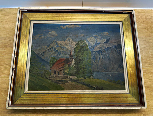 Altes alpen ölgemälde - altes,