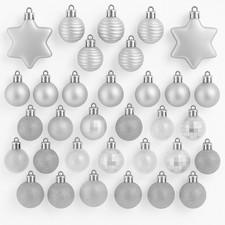 132 weihnachtskugeln silber - 132,