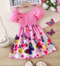 Niedliches Mädchenkleid Schmetterling Gr. 116/122 Neu