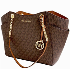 Michael Kors Damen Tasche Handtasche Jet Set Travel Chain LG Braun neu