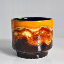 70er Keramik Blumen Übertopf