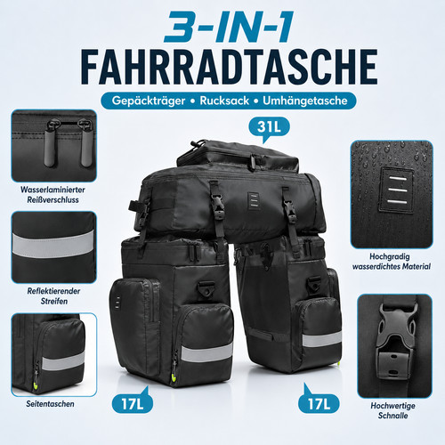 Fahrradtasche als - 3-in-1,