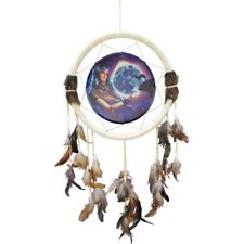 Western Traumfänger hellbraun Indianerin mit Wolf