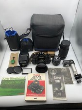 Canon A1 Starterset viel Zubehör + 2 Objektive + BDAs + Tasche + Blitz uvm.