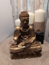 Buddha sitzend Harz Gold