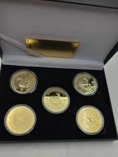 5 x FÜNF KRÜGERRAND SÜDAFRIKA 2021, 67, 20, 78 1OZ GOLDMÜNZEN & KARTE & ETUI