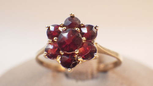 Schöner granat stern ring 333 - ring,