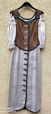 Stockerpoint langes Wildleder-Leinen-Dirndl, Gr.36, braun-beige, kaum getragen