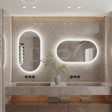 Oval badspiegel mit touch - oval,