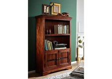 kolonial Regal Akazienholz massiv Bücherregal dunkel Highboard Massivholz Akazie
