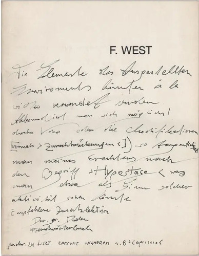 West franz works - west.,
