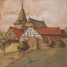 Dorfansicht mit Kirche