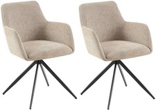 #Lage382 2x Esszimmerstuhl Olema Stoff taupe Stuhl Drehstuhl Polsterstuhl