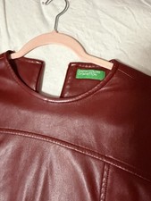 Kunstleder Kleid Bordeauxrot