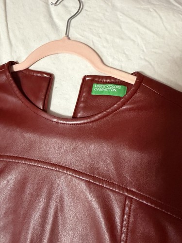 Kunstleder kleid bordeauxrot - kunstleder,