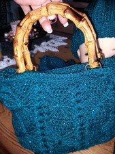 gehäkelte Tasche in smaragd