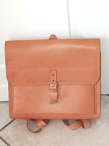 Natur leder ranzen schultasche - natur,