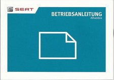 SEAT ALHAMBRA Betriebsanleitung 2016 Bedienungsanleitung  Handbuch Bordbuch  BA