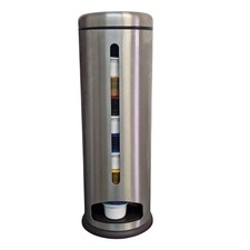 Original Cafissimo Kapselhalter Drehbar 3 Fächer Edelstahl mit Deckel 33 cm Höch