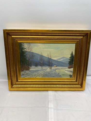 Oelgemälde winterlandschaft - oelgemÄlde,
