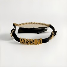 MOSCHINO Kettengürtel - Leder schwarz, Gr. 38 ( Gesamtlänge ca. 85cm)