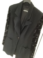 blazer Comma 42(40) schwarz krepp Ausbrenner Blumen blogger  boho business