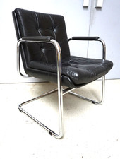 Vintage Design Freischwinger Armlehnsessel Armlehner Stuhl Sessel 80er(F25-1404)