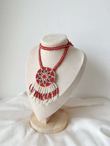 Vintage perlenkette medaillon - perlenkette,