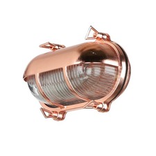 Wandleuchte außen Maritim Messing Glas B: 21 cm E27 in Kupfer Lampe Haus Garten