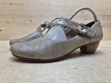 RIEKER DAMEN RIEMCHEN PUMPS ZIERSCHNALLE MARY JANE PUMPS GR:40 UK:6.5 SILBER