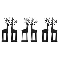 6tlg. Hirsch ERIK schwarz aus Metall Hirschfigur H18,5cm Deko Weihnachten modern