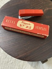 Vintage rot REXEL COMPAC Retro Mini Schreibtisch Hefter & Heftklammern Made England GB