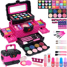 Kinderschminke Set - 57-Teiliges Make-Up Set Für Mädchen, Schminkkoffer Spielzeu