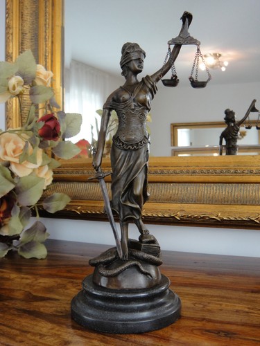 Bronze marmor justitia - marmor, statue