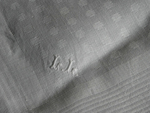 Tischdecke leinendamast punkte - leinendamast,