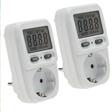 2 Stück Energiemesser Stromzähler EM50 Strommesser Messgerät für Steckdose 3680W