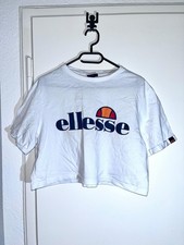 Ellesse Damen T-Shirt Cropped Logo Top Weiß Sport Freizeit Gr. 38 Neu ✨