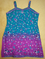 Türkis Lila Glitzerkleid ca. Gr. S bestickt Pailletten Glitter Disco Bollywood