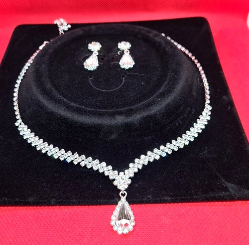 Collier mit ohringe - ohringe, zirkonia