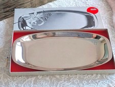 Vintage West Germany OVP Quist Servier Platte Edelstahl 18/8 Anbiet Schale