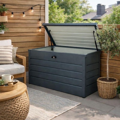 Auflagenbox metall gartentruhe - metall,