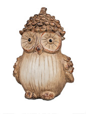 Deko eule holzoptik 20cm - h:,