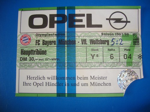 Ticket fc bayern - 97/98,